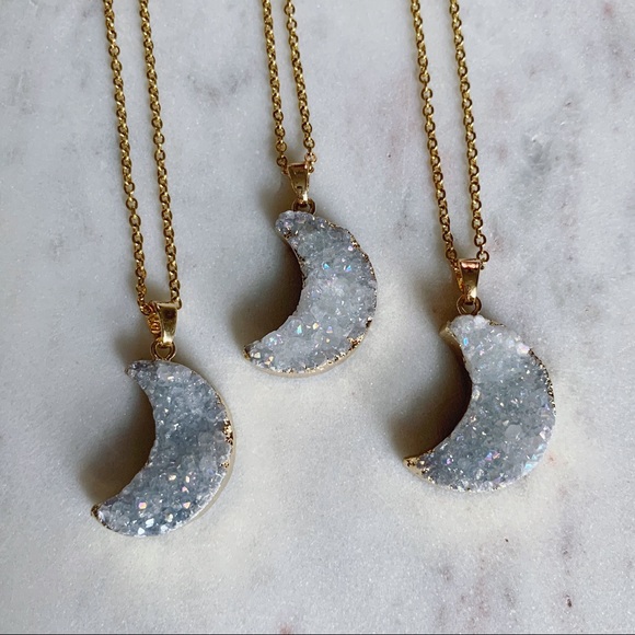 Druzy Moon Necklace - Picture 2 of 2